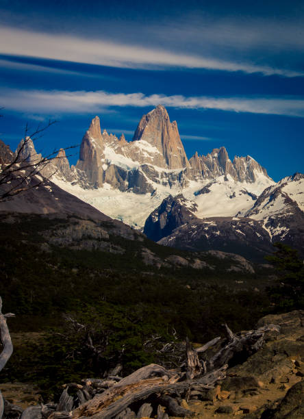 istock Snow capped mount fitz roy argentina 1202533457