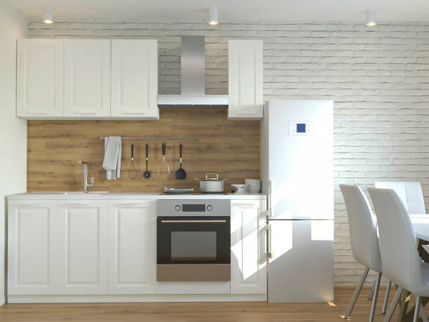 istock 3d rendering of new modern kitchen interior room 1202535913