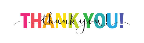 THANK YOU! colorful vector brush calligraphy banner with swashes