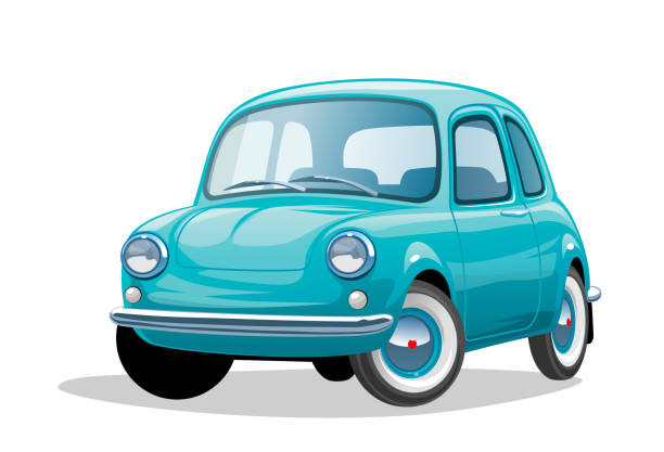 illustrazioni stock, clip art, cartoni animati e icone di tendenza di auto retrò - automobile illustrazioni