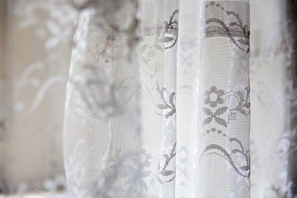 istock Old curtains in an abandoned house, can be used as background 1202537249