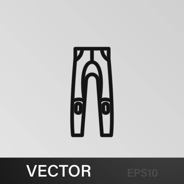 illustrations, cliparts, dessins animés et icônes de icône de pantalon de moto. élément de moto pour le concept mobile et l'illustration d'applications web. icône de ligne mince pour la conception et le développement de site web, développement d'application - motorcycle mirror biker glove