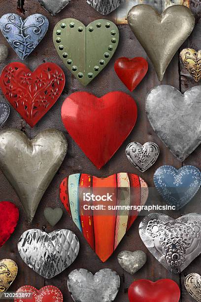 Heart Shaped Metal Things Stock Photo - Download Image Now - Color Image, Decoration, Design