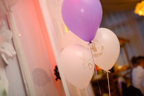 istock Beautifully decorated wedding table and other details at wedding hall. Wedding day. 1202541833