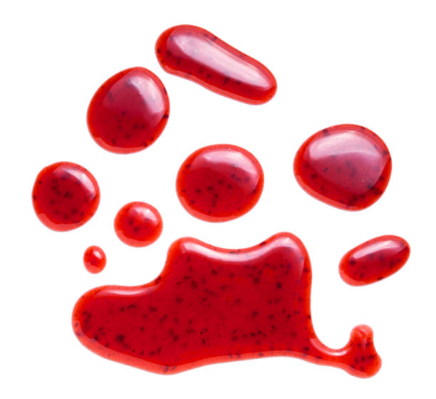 istock red raspberries jam splash isolated on white background 1202542188