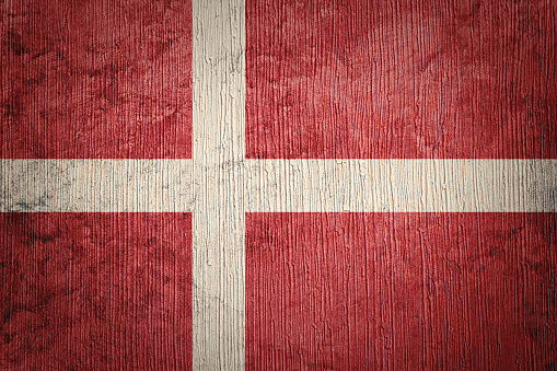 Grunge Denmark flag. Denmark flag with grunge texture.