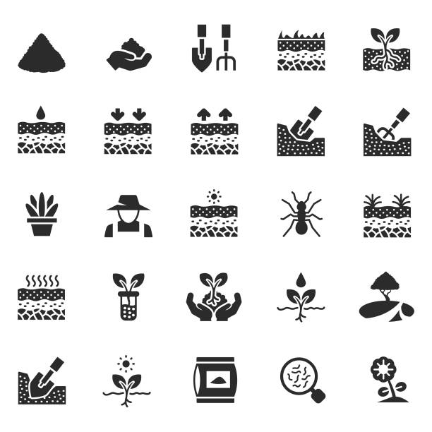 Soil icon set Soil icon set soil sample stock illustrations