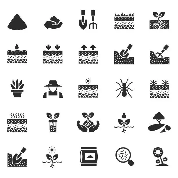 Vector illustration of Soil icon set
