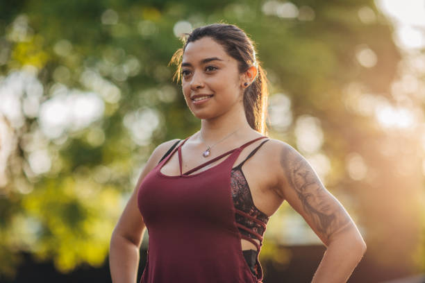 istock Fit lady before jogging in park 1202546888