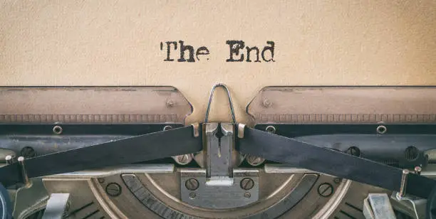 Photo of Text written with a vintage typewriter -  The end