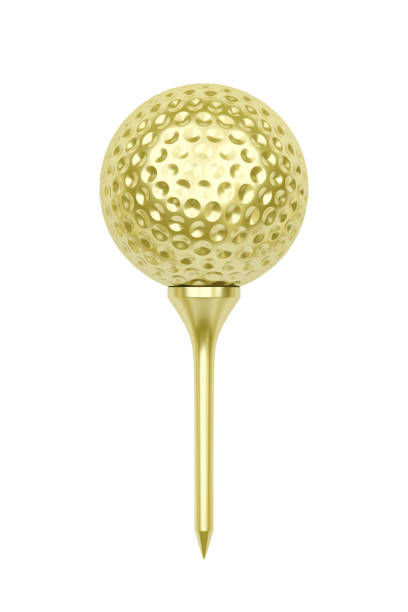 istock Golden golf ball and tee 1202550089