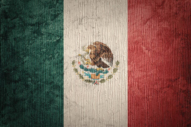 Grunge Mexico flag. Mexican flag with grunge texture.