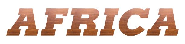 istock AFRICA with brown wooden texture on white background. 1202552698