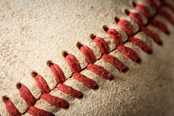 istock Closeup of a dirty baseball 1202556824