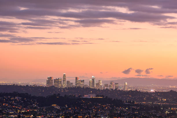 istock Downtown Los Angeles skyline at sunset 1202556970
