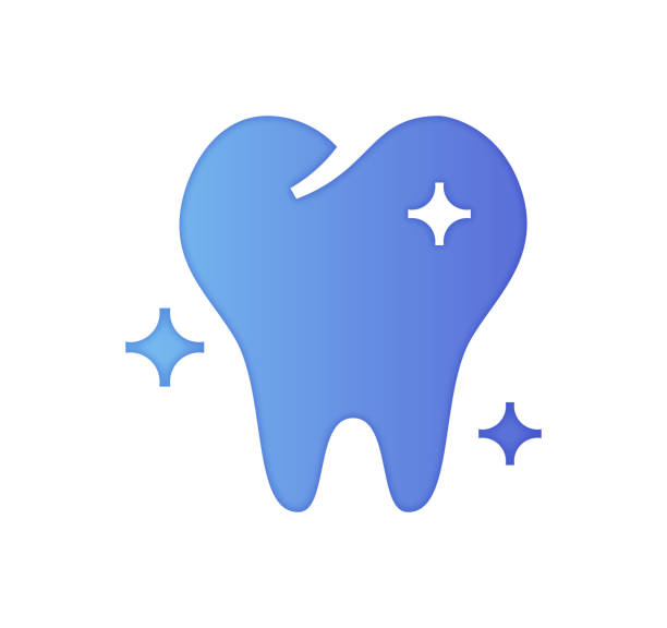 Dental Insurance Gradient Color & Papercut Style Icon Design Dental insurance design with gradient painted by path of the icon. Papercut style graphic can also be used as simple vector template for silhouette illustrations. dentist logos stock illustrations