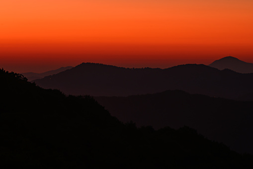 Orange Morning Sky Over Ridges in Smokies