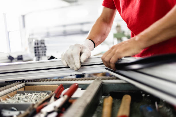 istock Factory interiors for manufacturing PVC windows and doors. 1202567195