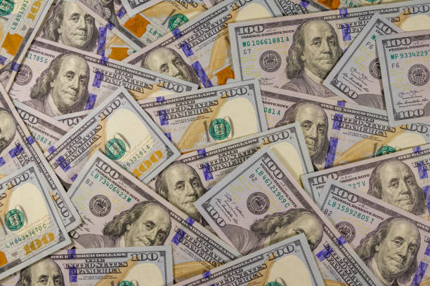 istock Background of american one hundred dollar bills 1202567895