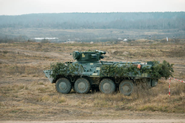 istock Battle tanks during demonstration performances at town 1202568894