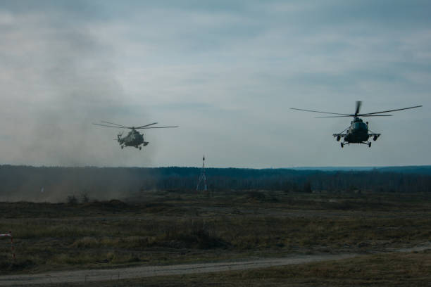 istock War concept. Military training ground with the explosions. Fighting operation 1202568901