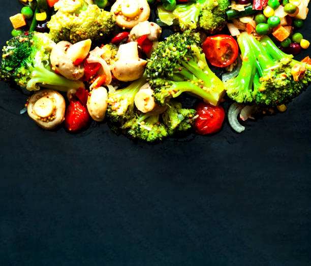 istock Mushroom-Vegetable  Blends on black background. Health-conscious diet. Budget-friendly menu.Close-up, 1202570026