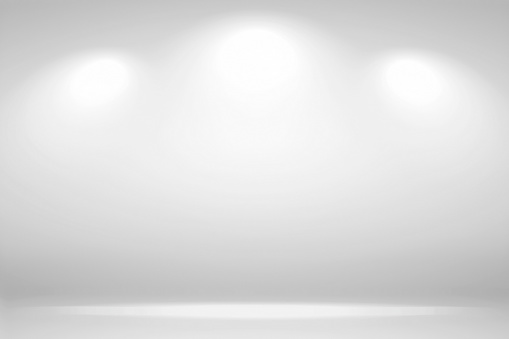 Escena de focos. Fondo blanco abstracto fondo de estudio de la habitación vacía y mostrar su producto con luces puntuales photo