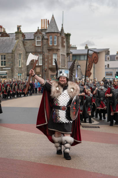 Up Helly Aa 2020 Guizer Jarl stock photo