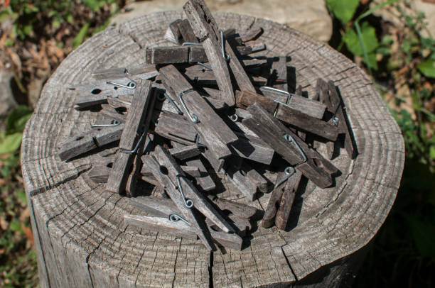 istock Wooden laundry clamps 1202574258