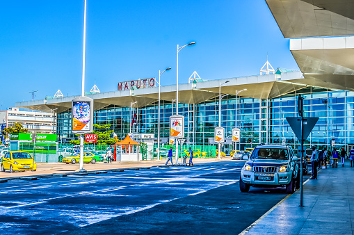 Beautiful Maputo airport exterior in Mozambique