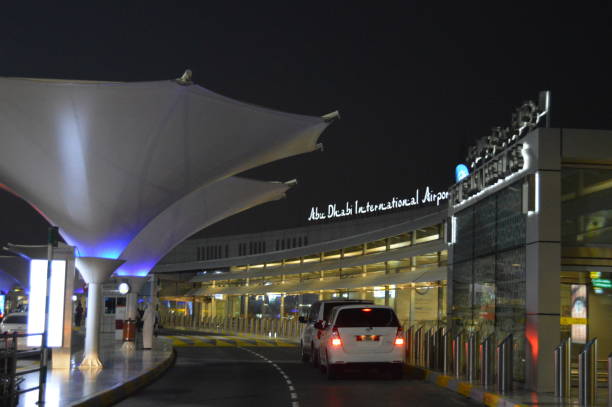 Abu Dhabi International airport in the capital of UAE stock photo