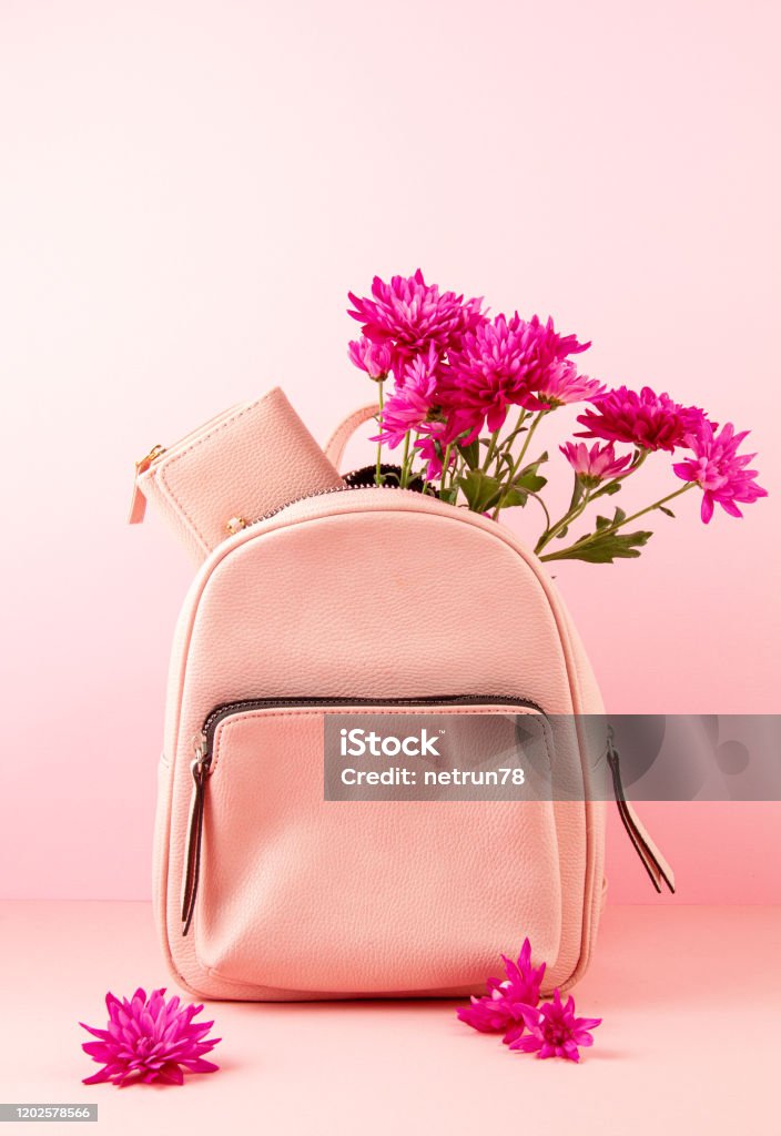 Beautiful Girls Bag With Flowers Female Urban Fashion Shopping Gfit Ideas  Spring And Summer Style Stock Photo - Download Image Now - iStock