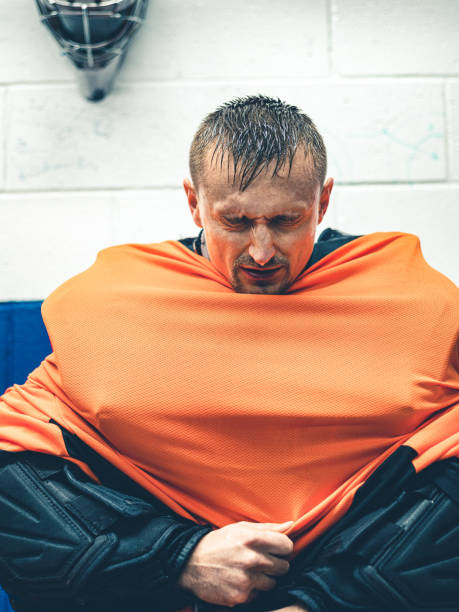 istock Pro Hockey goalie after the training 1202579956