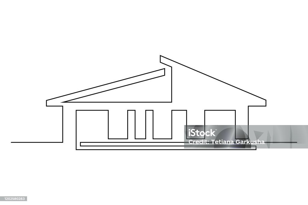 House Line Abstract Abstract House Stock Illustration - Download Image Now - Building ...