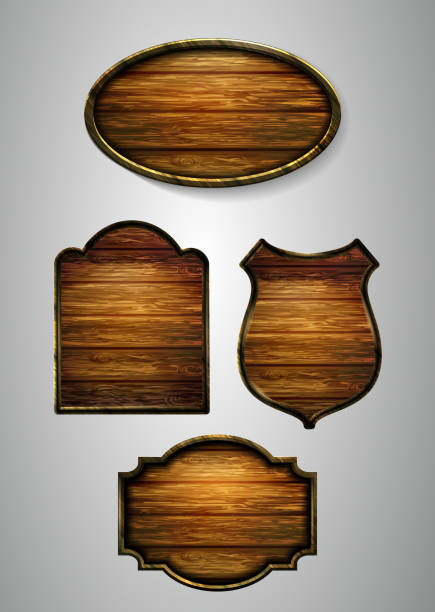 istock Vector realistic illustration of wooden signboard 1202584756