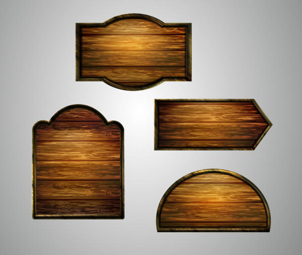 istock Vector realistic illustration of wooden signboard 1202585047