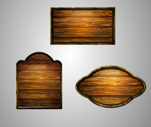 istock Vector realistic illustration of wooden signboard 1202585176
