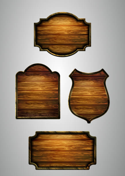 istock Vector realistic illustration of wooden signboard 1202585261