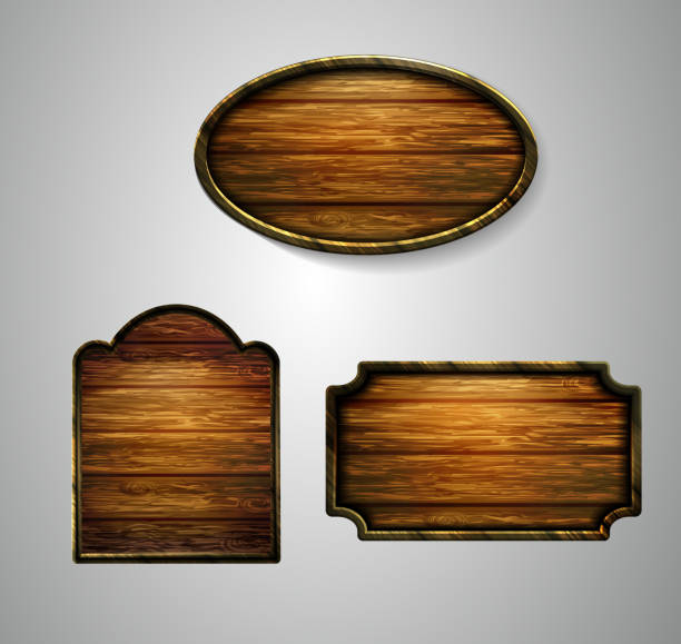 istock Vector realistic illustration of wooden signboard 1202585482