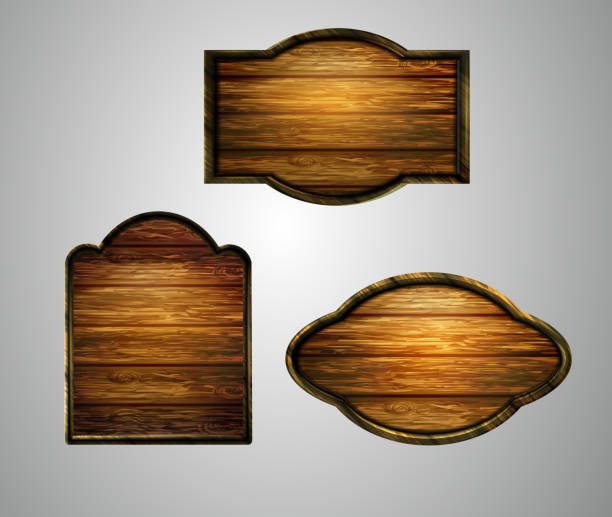 istock Vector realistic illustration of wooden signboard 1202585526