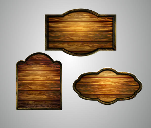 istock Vector realistic illustration of wooden signboard 1202585590