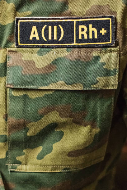 istock Blood group Label on military uniforms. 1202586205