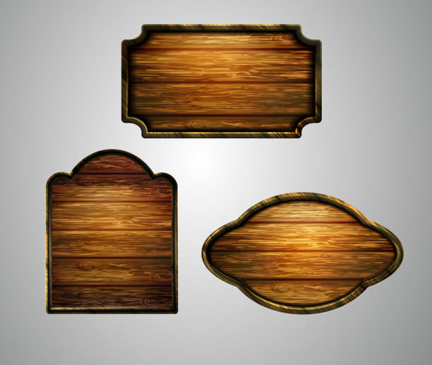 istock Vector realistic illustration of wooden signboard 1202586504