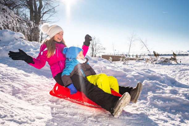 istock Mother and son on winter vacation 1202587759