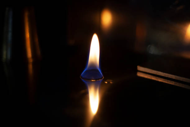 istock Flames of fire in the dark. 1202591242