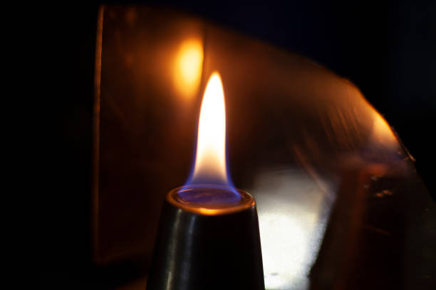 istock Flames of fire in the dark. 1202591259
