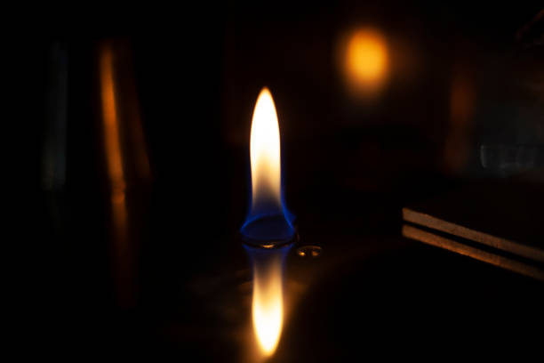 istock Flames of fire in the dark. 1202591295