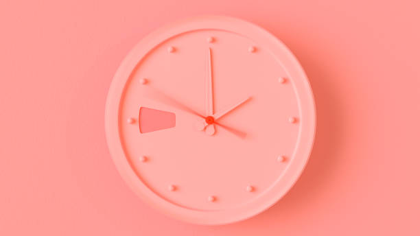 istock Pink clock at 12.59 mock-up 1202594465