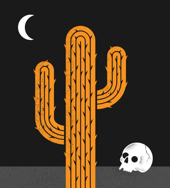 Vector illustration of Cactus Desert