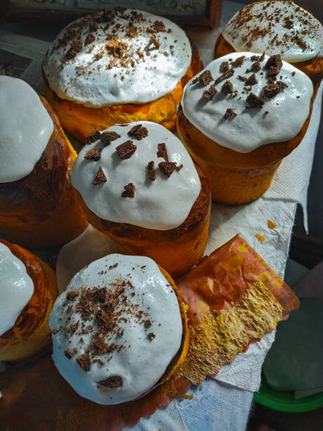 istock Easter cake kulich with chocolate , traditional Easter orthodox sweet bread 1202598641
